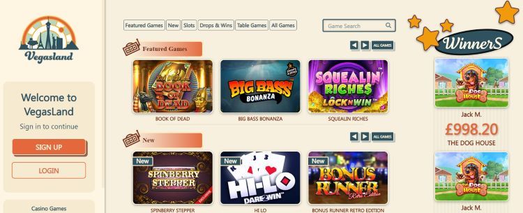 vegasland casino games